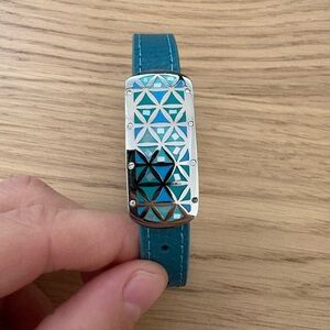 Turquoise leather bracelet